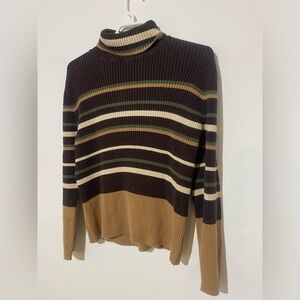 Cherokee Brown and Tan Ribbed Sweater